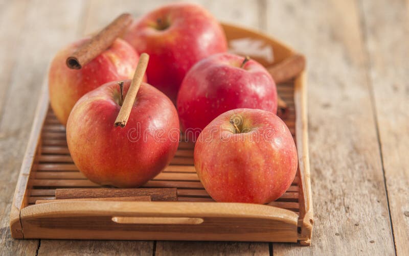 Red Winter Apples with Cinnamon Sticks Stock Photo Image of
