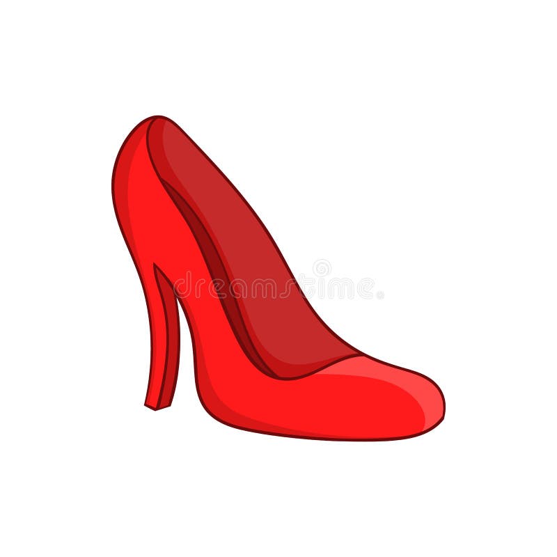 Red Women Shoes Icon, Cartoon Style Stock Vector - Illustration of ...