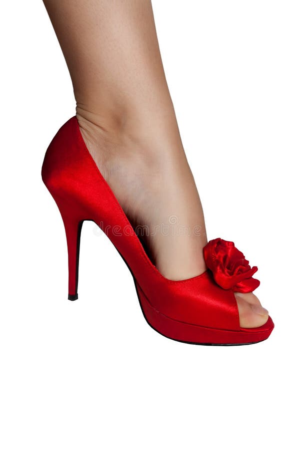 Red women shoes isolated stock photo. Image of modern 23259078