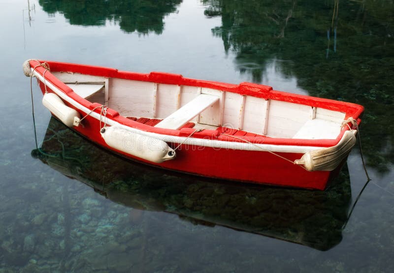 Red wooden boat