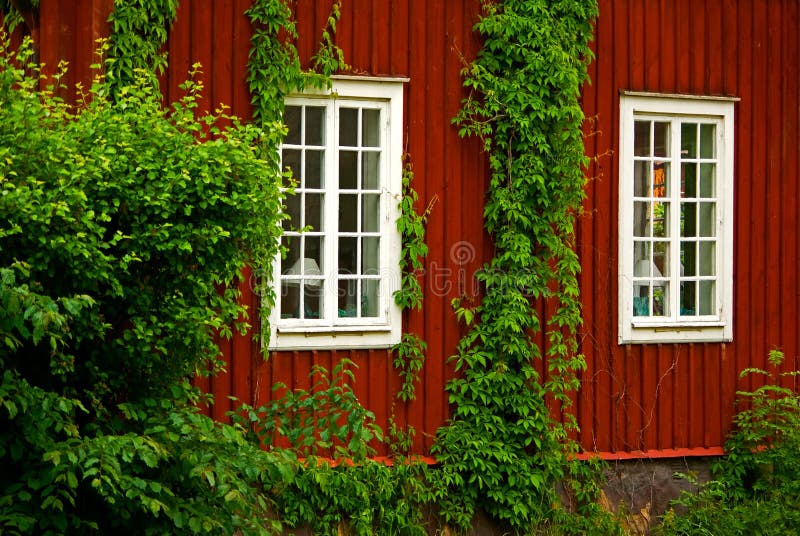 Red wooden house