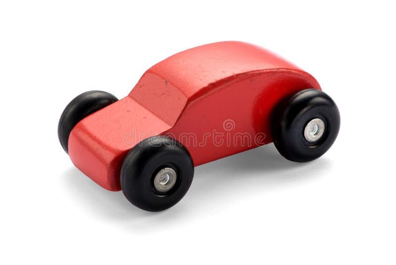 Red wooden toy car