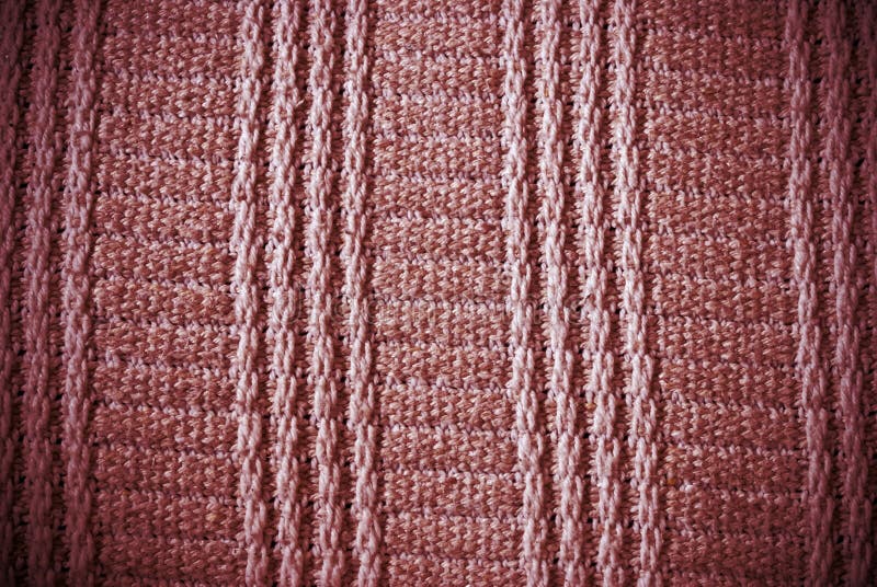 Red woven striped material background or texture stock image