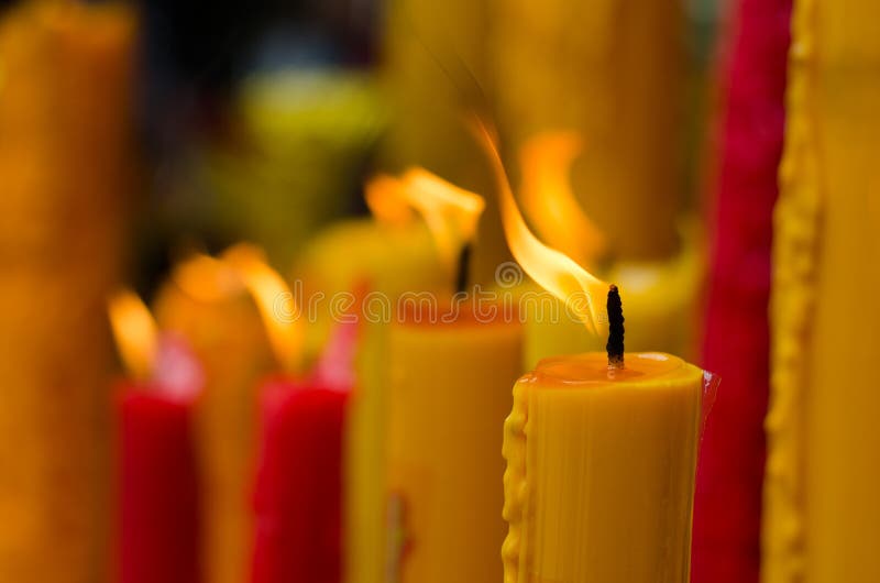 Red and Yellow candle stock image. Image of bright, meditation 27252605
