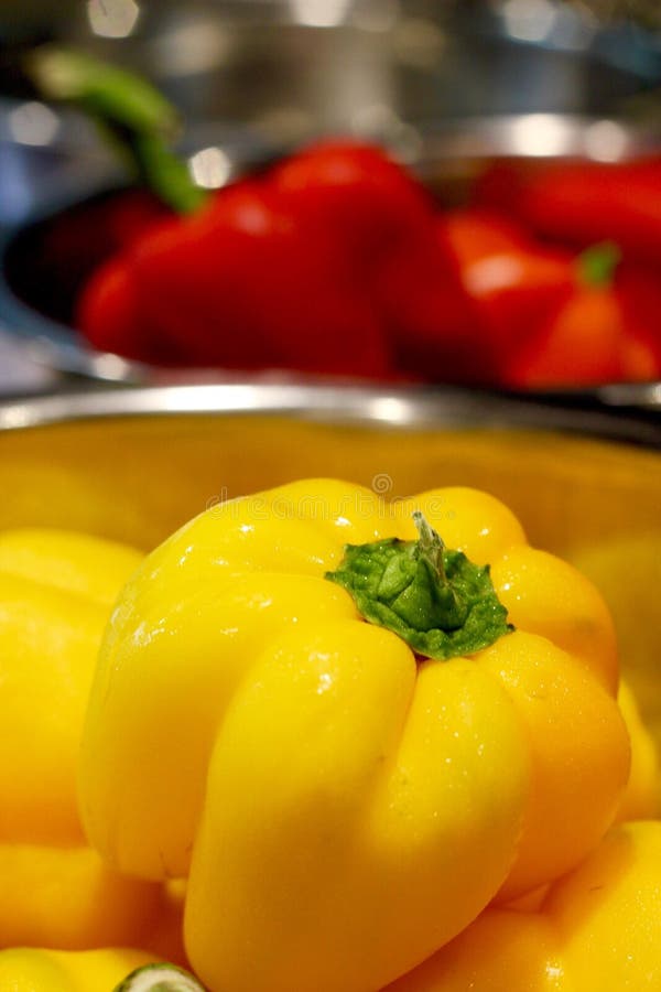 Red & Yellow Capsicum. royalty free stock images