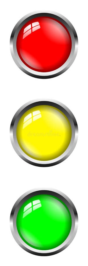 Red yellow green button isolated stock illustration