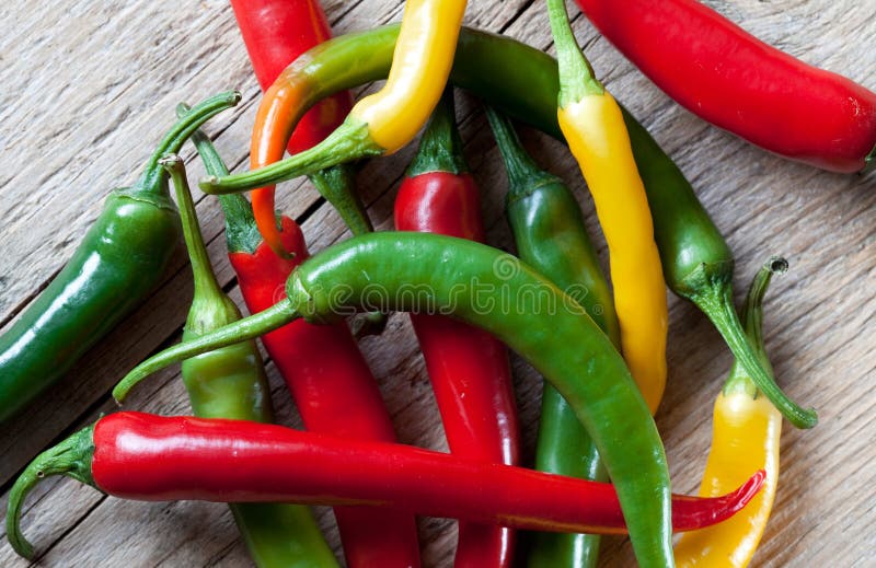 Red, Yellow and Green Chili Pepper