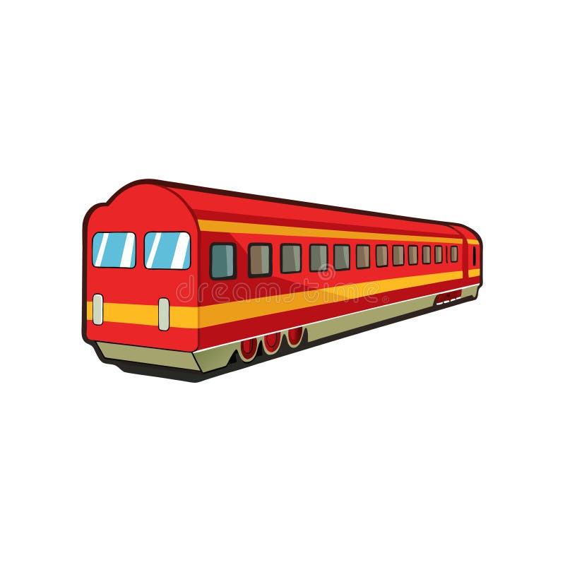 Red and yellow passenger train vector illustration design vector illustration