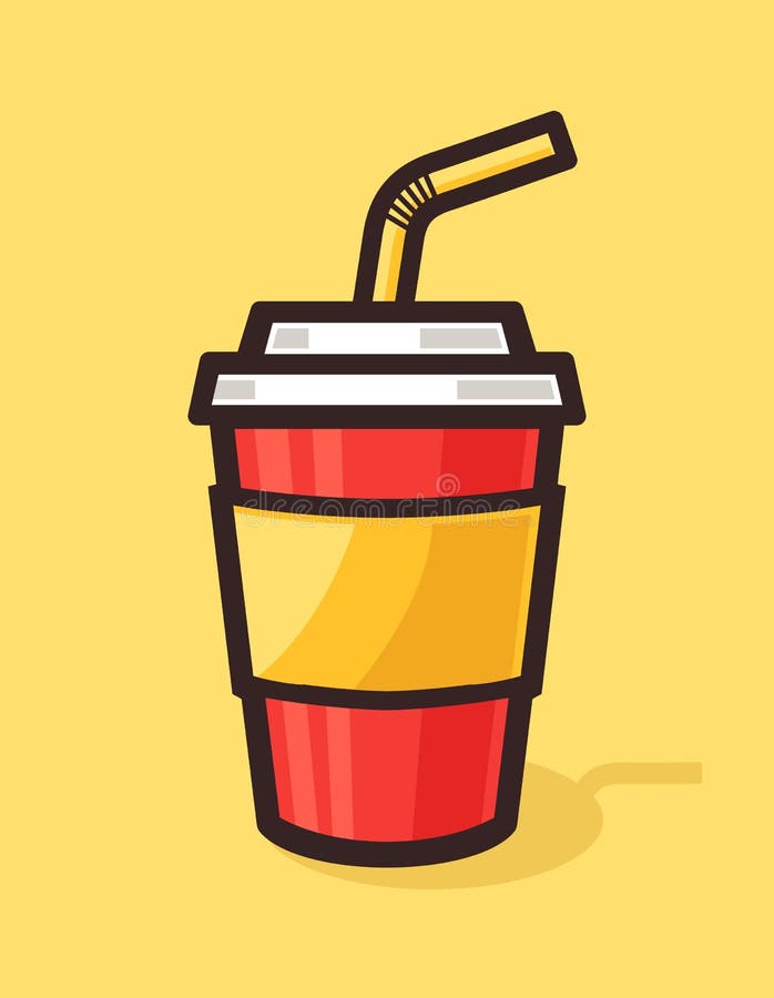 Cartoon Drink In A Plastic Cup Vector Illustration Stock