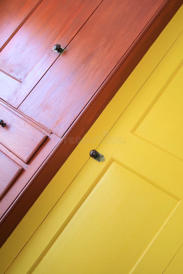 Red and Yellow Shaker Door