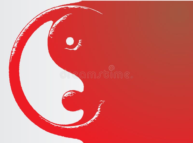 Ying yang shadow red stock vector. Illustration of gradient - 12587622