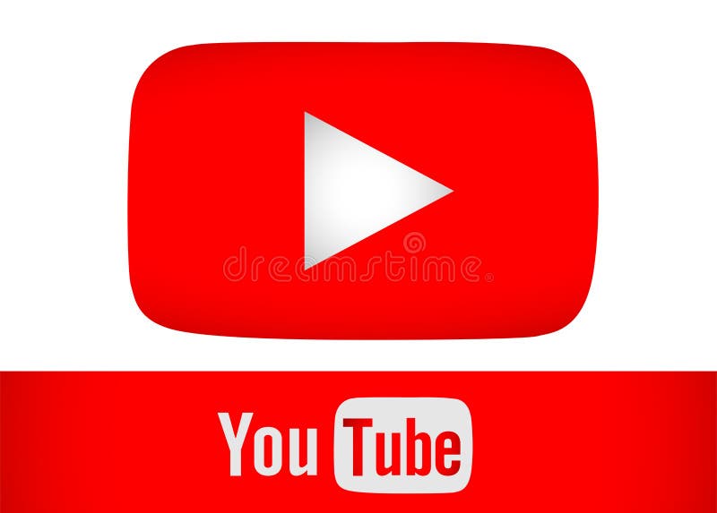 Red Youtube Icon Simple Isolated on White Backgraound Editorial Stock ...