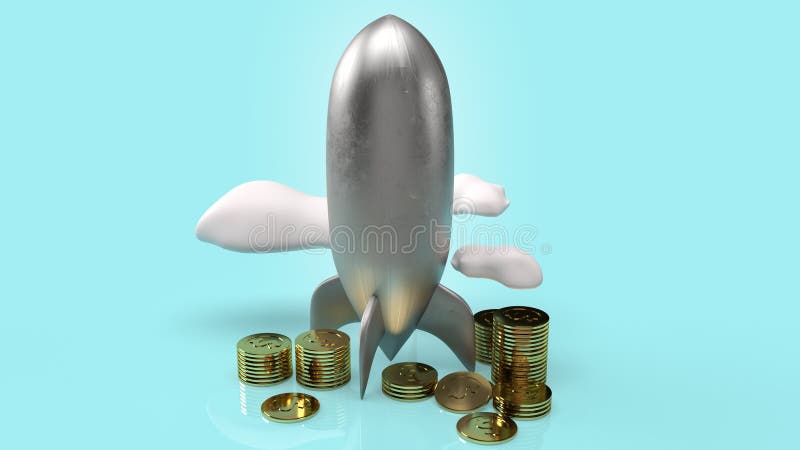 Redare 3d de monede metalice și de aur pentru pornirea conținutului stock illustration