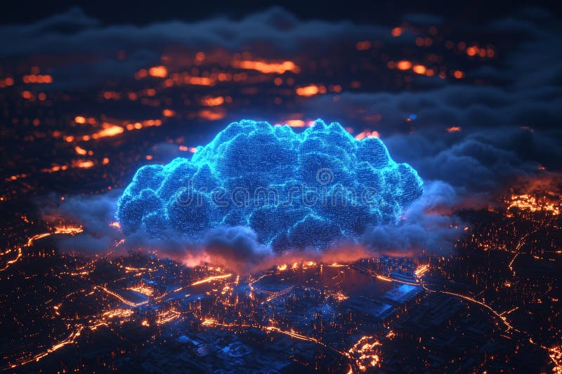 Redare 3D a unui nor compus dintr-un flux de date digitale albastru luminos care prezintă un model de placă de circuit pe vector illustration