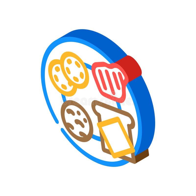 Redare set de alimente jucărie model de imagine izometric royalty free illustration