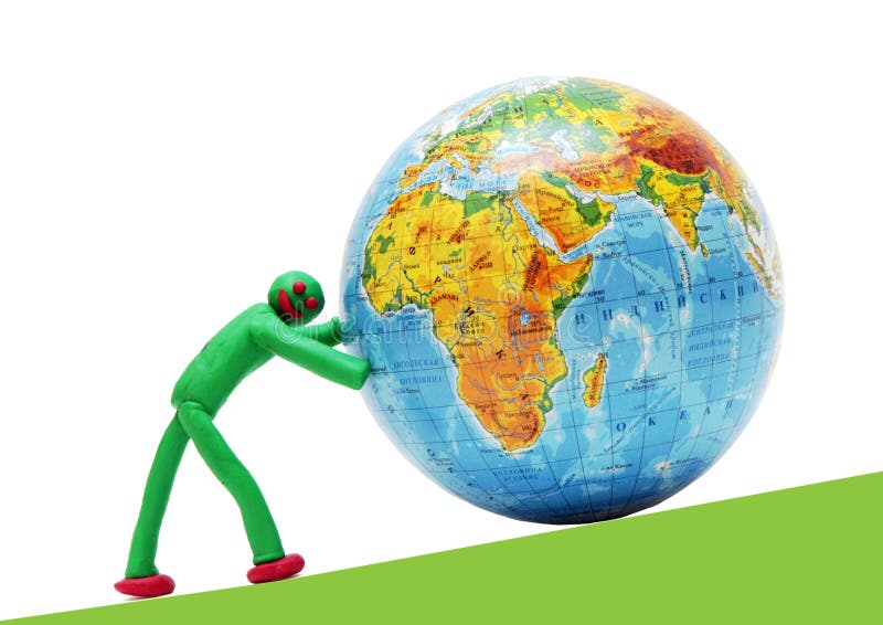 Redding van een omkomende planeet door de persoon stock afbeelding Redding van een omkomende planeet door de persoon stock afbeelding