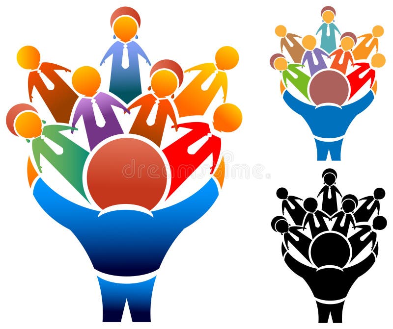Social partnership group community network icon logo. Social partnership group community network icon logo