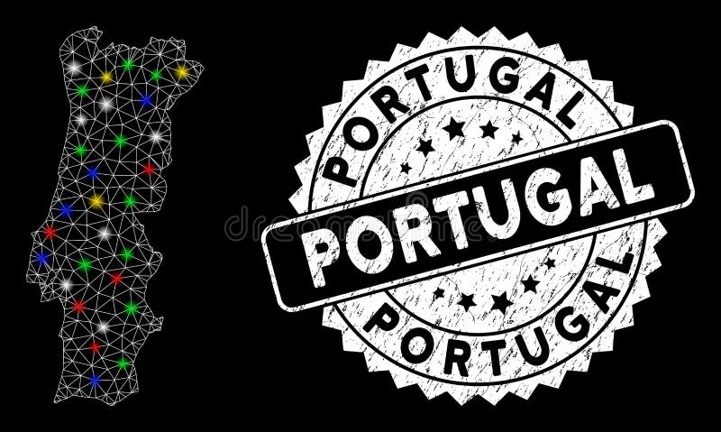 Mapa De Rede De Portugal. Desenho Abstrato Mapa Poligonal. Ilustração Do  Vetor De Conexões De Rede. Ilustraciones svg, vectoriales, clip art  vectorizado libre de derechos. Image 78645739