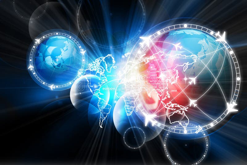 Rede global do trajeto de voo ilustração stock Rede global do trajeto de voo ilustração stock