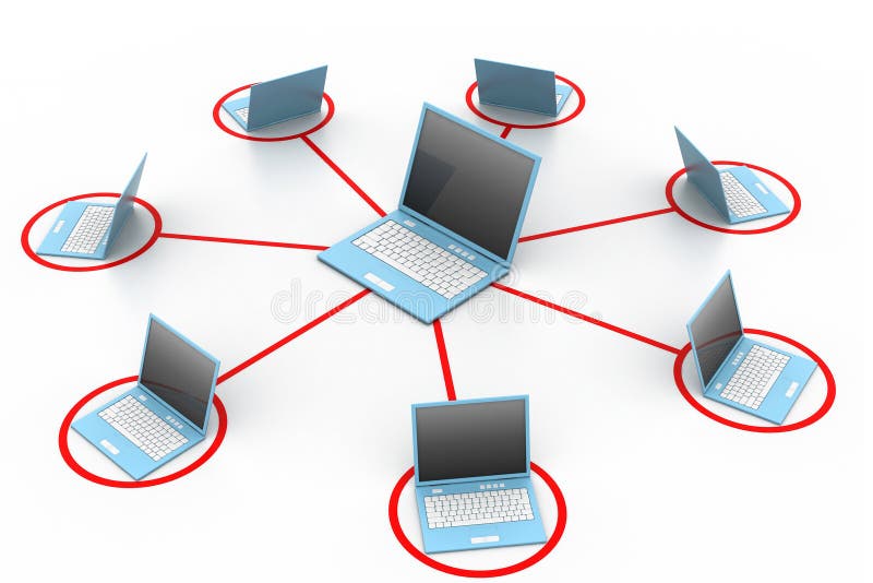 Rede de computadores ilustração royalty free