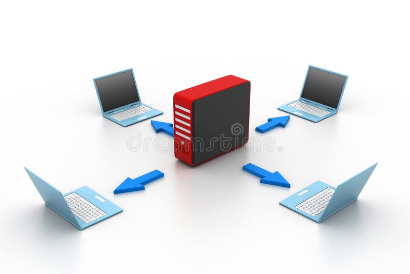 Rede de computadores ilustração royalty free