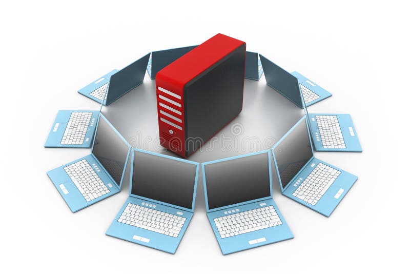 Rede de computadores ilustração royalty free