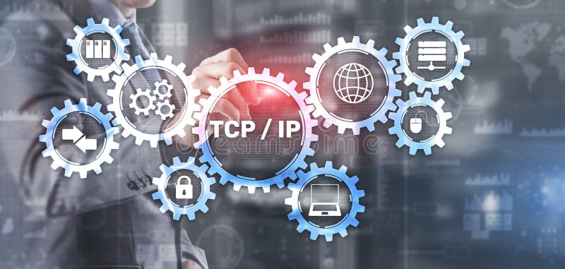 Redes TCP/IP. Protocolo de Controlo de Transmissão 2021 ilustração do vetor