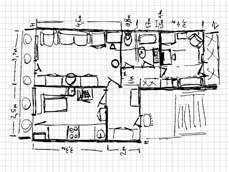 3d apartment sketch Stock Illustration by ©seregalsv #10783555