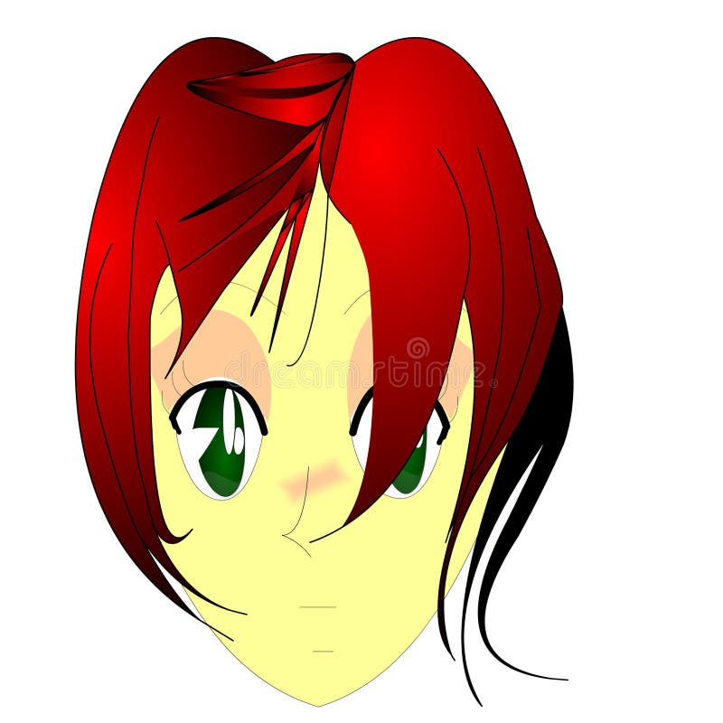 redhead anime иллюстрация вектора redhead anime иллюстрация вектора