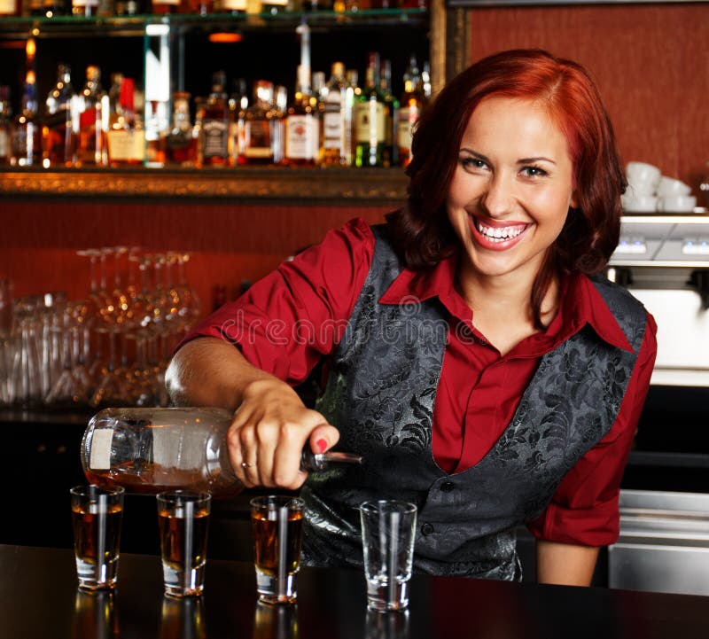 Redhead barmaid stock photo. Image of lifestyle, barmaid - 36548884