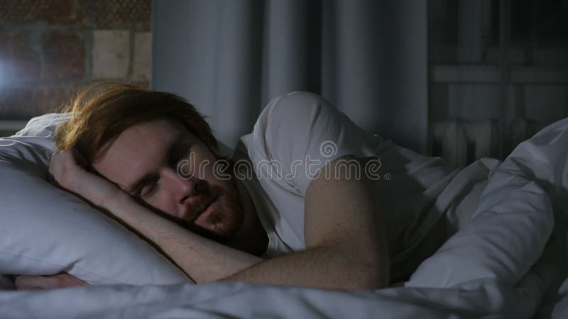 Sleeping Redhead Young Man Taking Nap, Yellow Background Stock Video ...