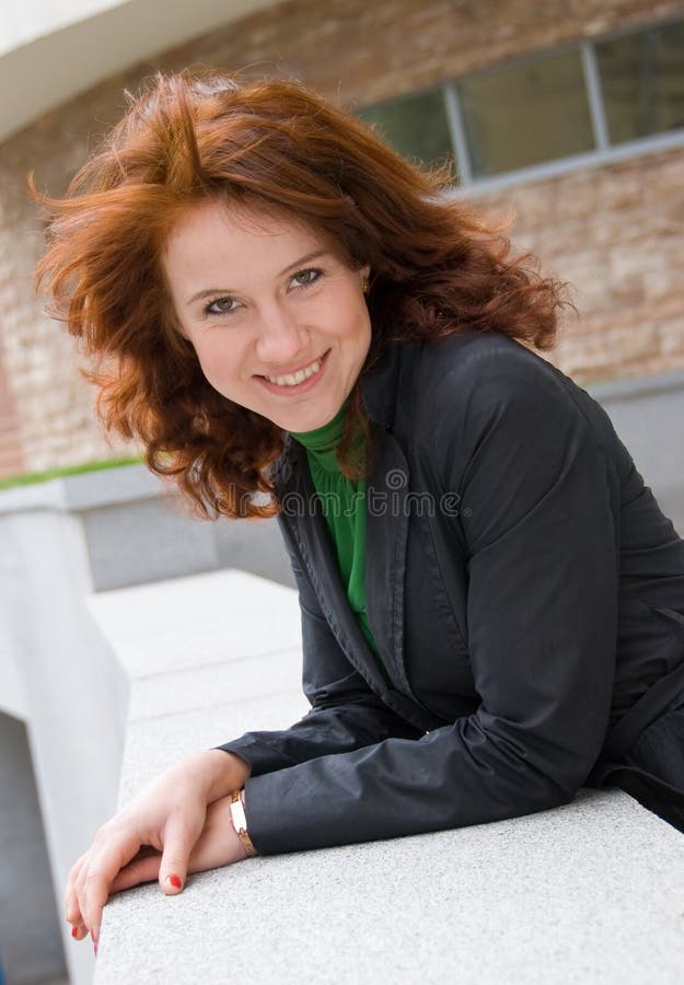 Redhead curly girl