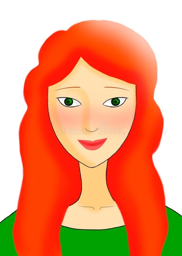 Redhead Girl With Green Eyes