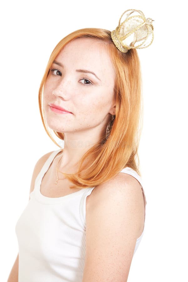 Redhead girl with crown