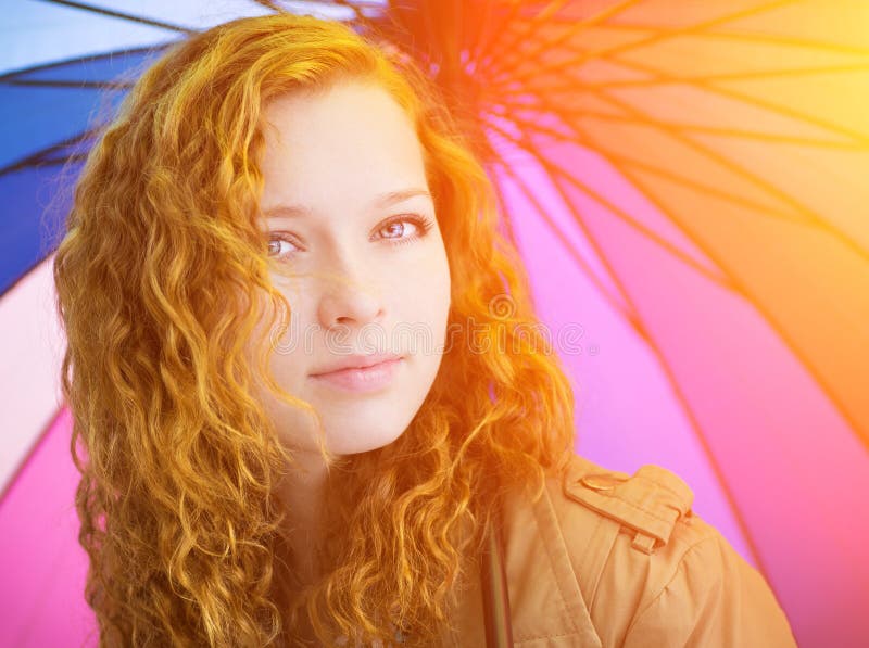 Redhead Girl Face Closeup Stock Image Image Of Colorful 37956777