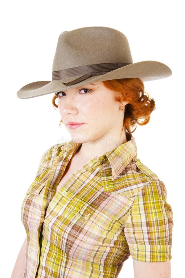 Redhead girl in hat