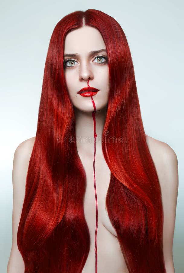 Redhead nose bleeding girl royalty free stock images Redhead nose bleeding girl royalty free stock images
