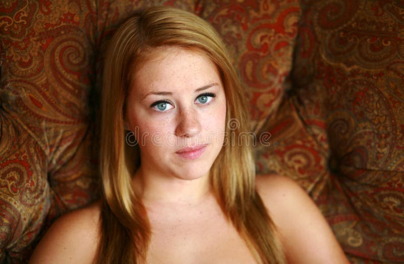 Redhead Teen Girl With Freckles Royalty Free Stock
