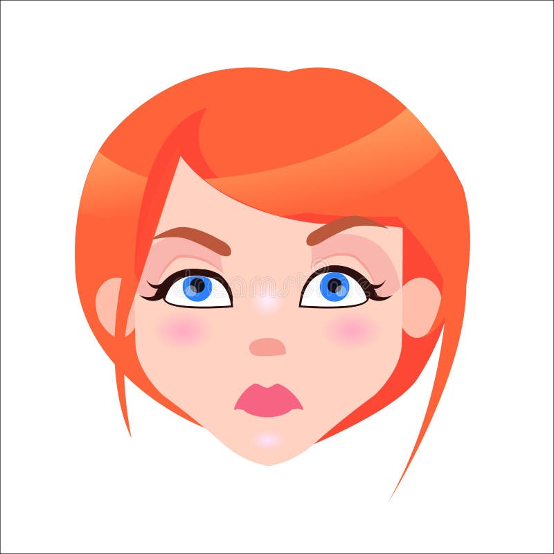 Pretty Redhead Cartoon Face Telegraph
