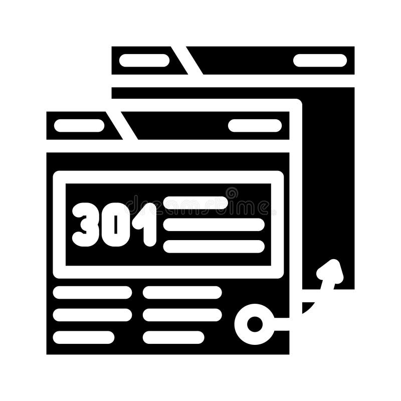 301 redirect seo glyph icon vector illustration vector illustration