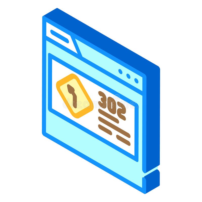 302 redirect seo isometric icon vector illustration vector illustration