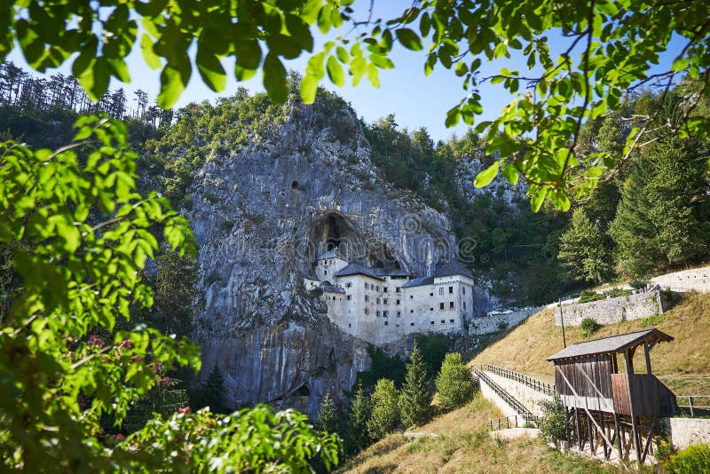 Redjama castle also known as predjamski grad stock photo image of