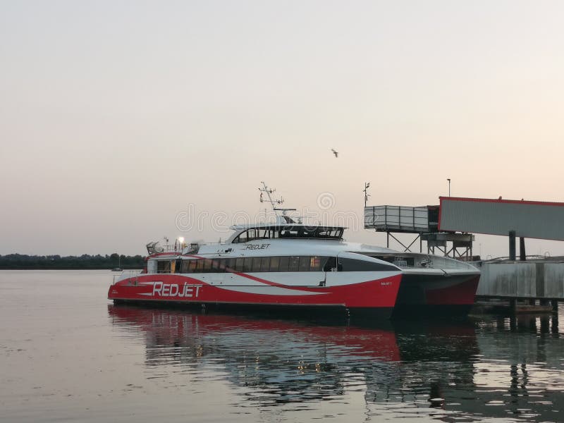 Redjet fast ferry in southampton waiting to travel to the Isle of wight royalty free stock photo
