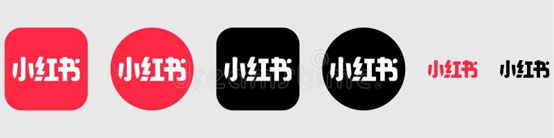 Rednote Logo Set Vector Rednote App Icon Bundle Editable SVG PNG Transparenter Hintergrund Premium Social Media Design for lizenzfreie abbildung