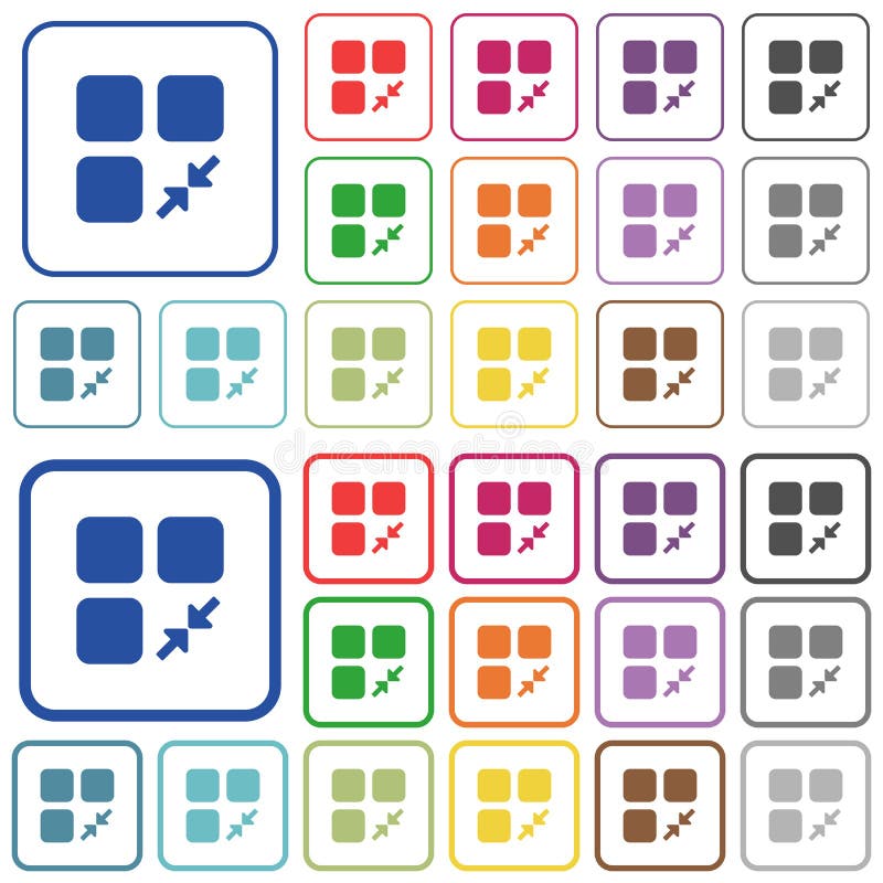 Reduce component outlined flat color icons vector illustration