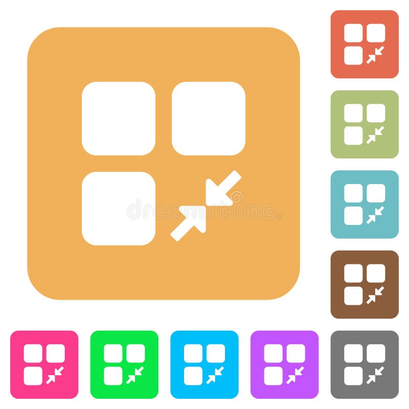 Reduce component rounded square flat icons stock illustration