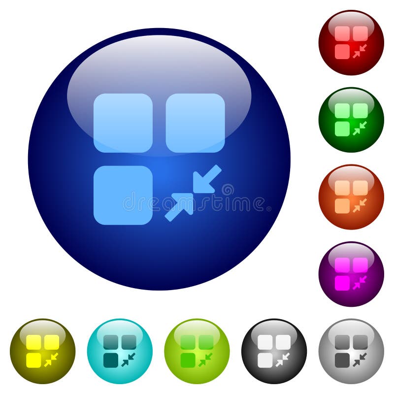 Reduce component color glass buttons vector illustration