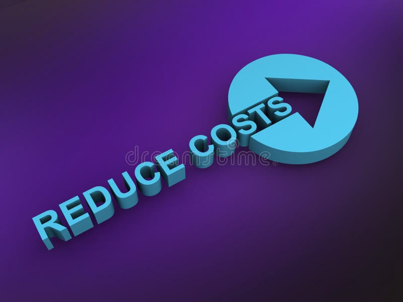 Reduce Costs Word on Purple Stock Illustration Illustration of bill