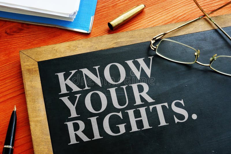 Redundancy concept. Know your rights sign stock photos