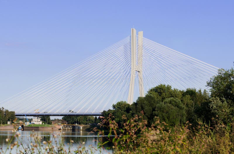 Redzinski Bridge in Wroclaw, close view stock photo